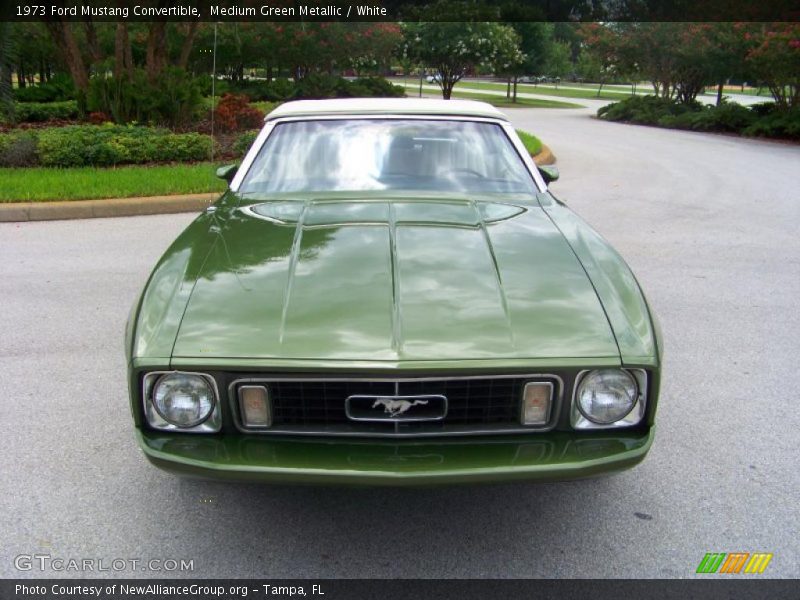 Medium Green Metallic / White 1973 Ford Mustang Convertible