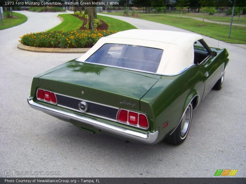 Medium Green Metallic / White 1973 Ford Mustang Convertible