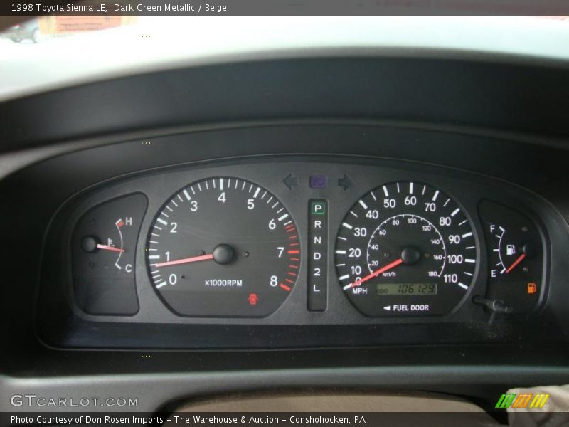 Dark Green Metallic / Beige 1998 Toyota Sienna LE
