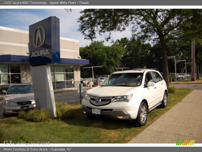 Aspen White Pearl / Taupe 2007 Acura MDX Technology