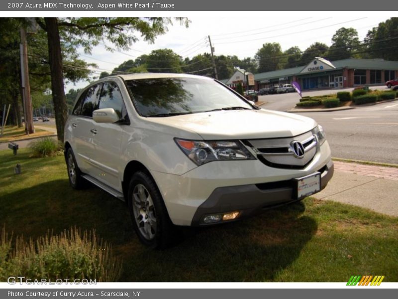 Aspen White Pearl / Taupe 2007 Acura MDX Technology