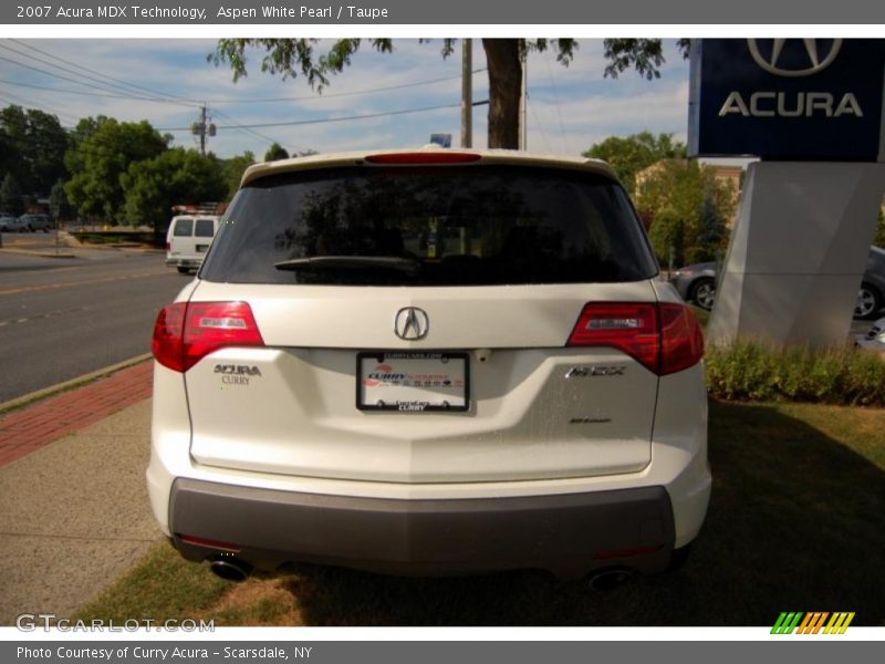 Aspen White Pearl / Taupe 2007 Acura MDX Technology