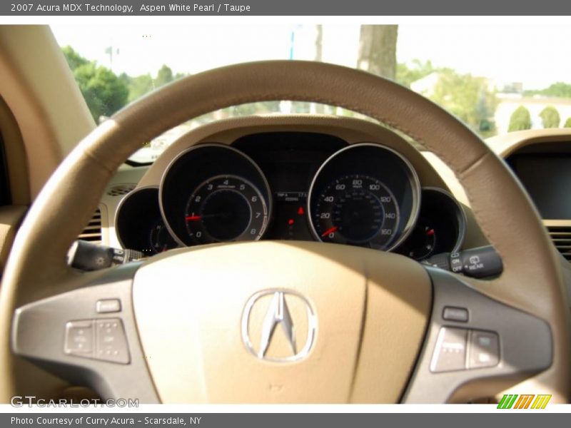Aspen White Pearl / Taupe 2007 Acura MDX Technology