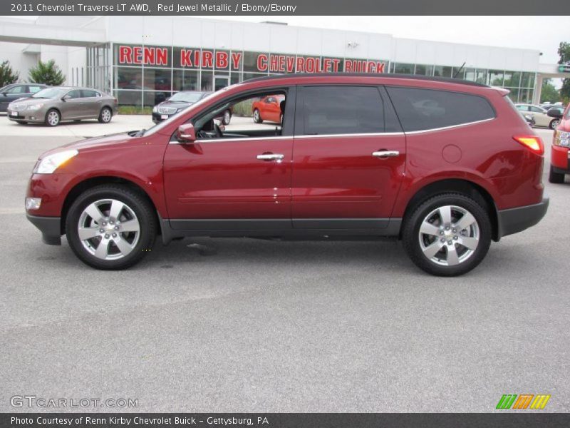 Red Jewel Metallic / Ebony/Ebony 2011 Chevrolet Traverse LT AWD