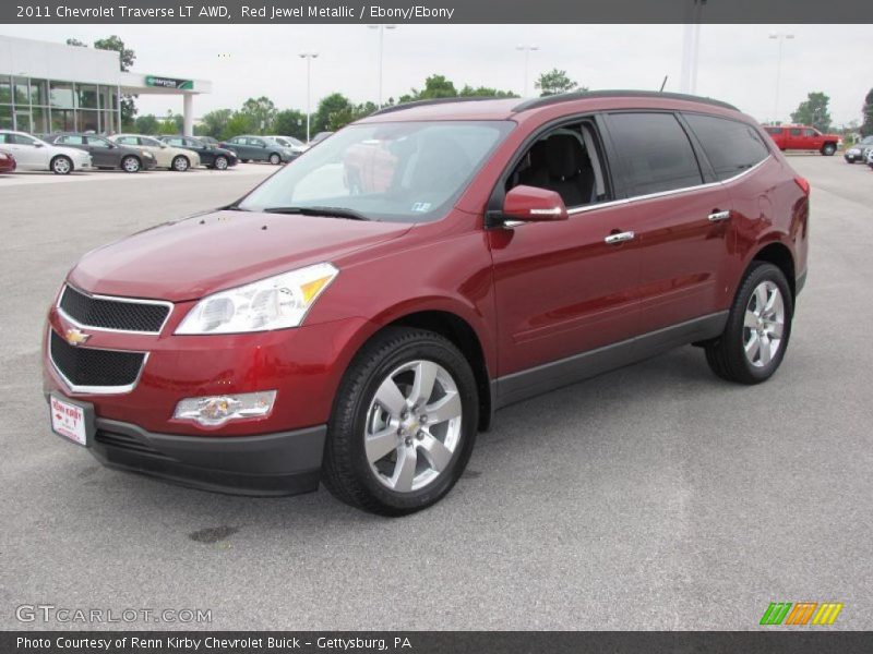 Red Jewel Metallic / Ebony/Ebony 2011 Chevrolet Traverse LT AWD