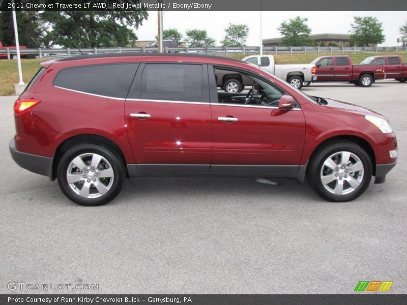 Red Jewel Metallic / Ebony/Ebony 2011 Chevrolet Traverse LT AWD