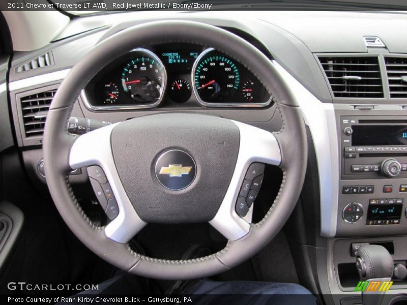 Red Jewel Metallic / Ebony/Ebony 2011 Chevrolet Traverse LT AWD