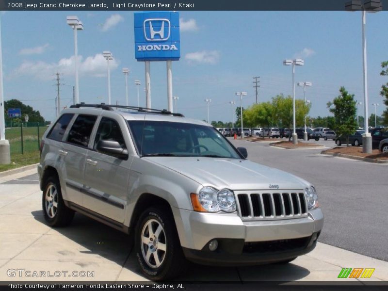 Light Graystone Pearl / Khaki 2008 Jeep Grand Cherokee Laredo