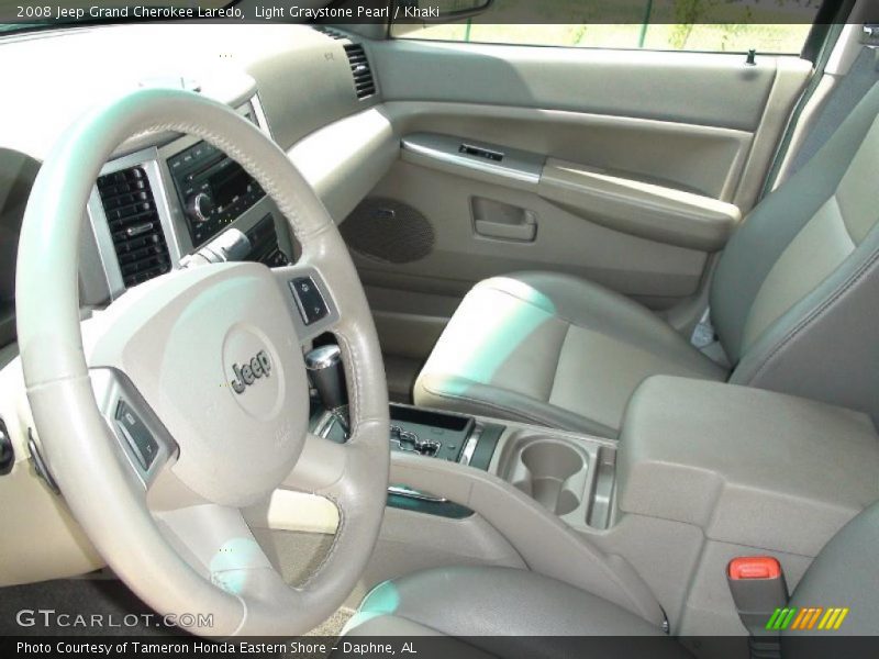 Light Graystone Pearl / Khaki 2008 Jeep Grand Cherokee Laredo