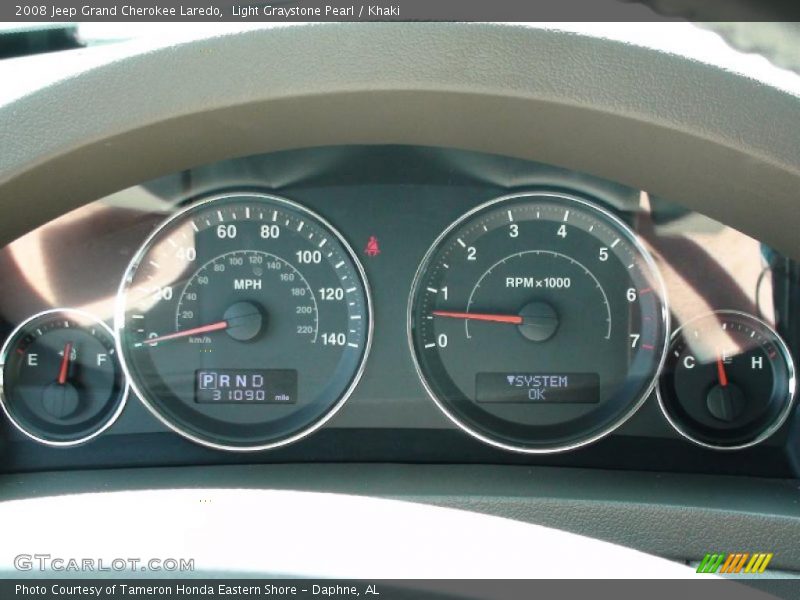 Light Graystone Pearl / Khaki 2008 Jeep Grand Cherokee Laredo