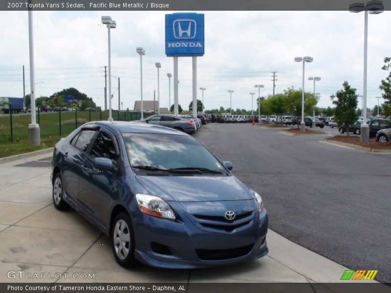 Pacific Blue Metallic / Bisque 2007 Toyota Yaris S Sedan