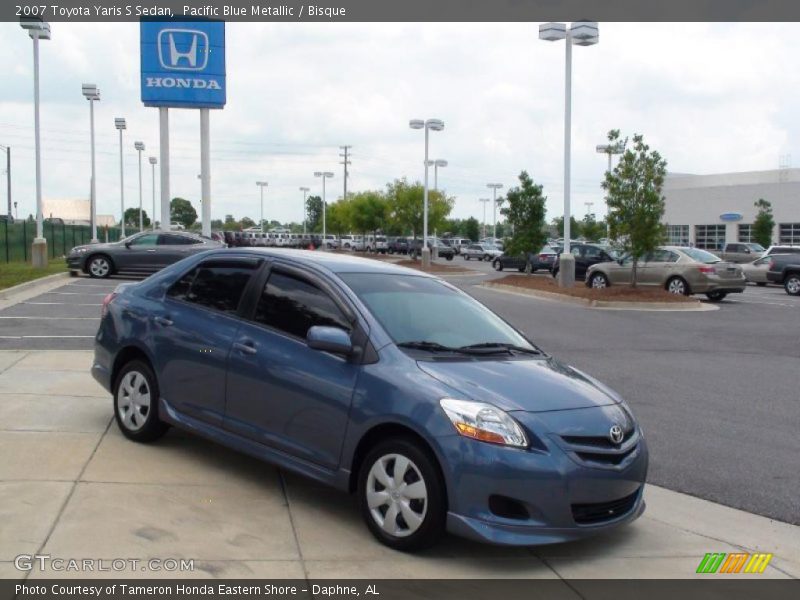 Pacific Blue Metallic / Bisque 2007 Toyota Yaris S Sedan