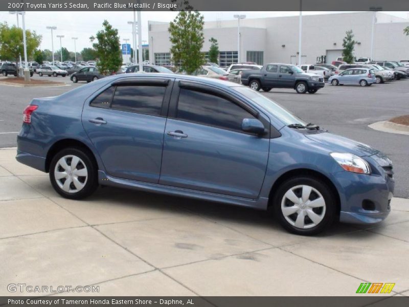 Pacific Blue Metallic / Bisque 2007 Toyota Yaris S Sedan