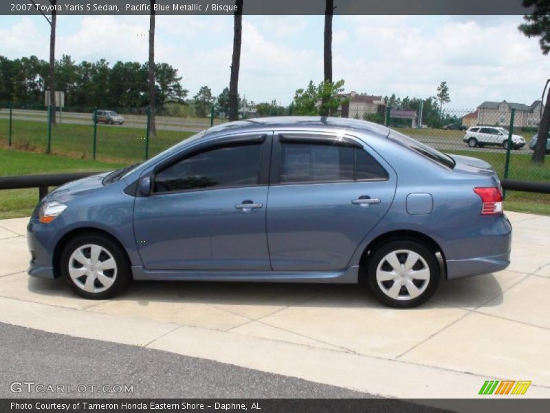 Pacific Blue Metallic / Bisque 2007 Toyota Yaris S Sedan