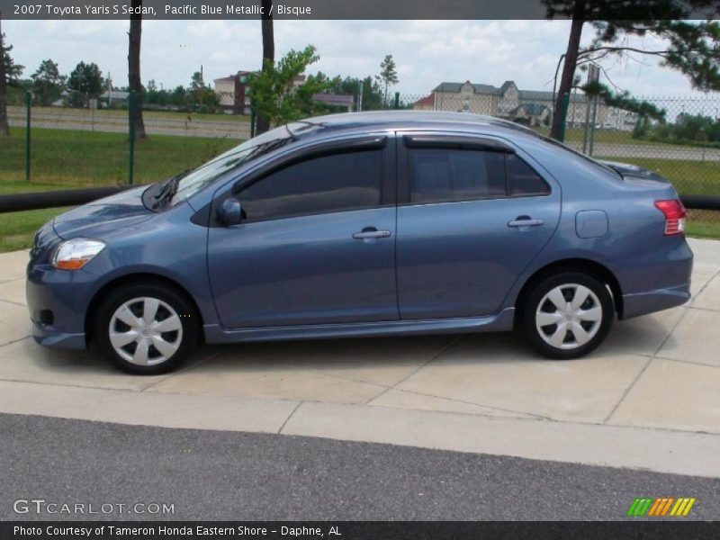 Pacific Blue Metallic / Bisque 2007 Toyota Yaris S Sedan