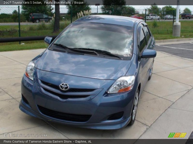 Pacific Blue Metallic / Bisque 2007 Toyota Yaris S Sedan
