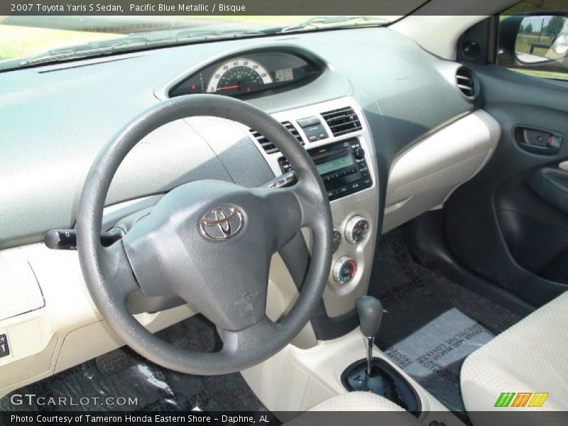 Pacific Blue Metallic / Bisque 2007 Toyota Yaris S Sedan