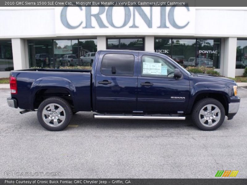 Midnight Blue Metallic / Very Dark Cashmere/Light Cashmere 2010 GMC Sierra 1500 SLE Crew Cab