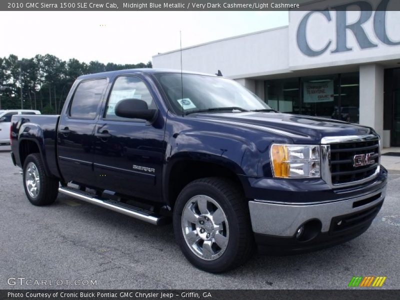 Midnight Blue Metallic / Very Dark Cashmere/Light Cashmere 2010 GMC Sierra 1500 SLE Crew Cab