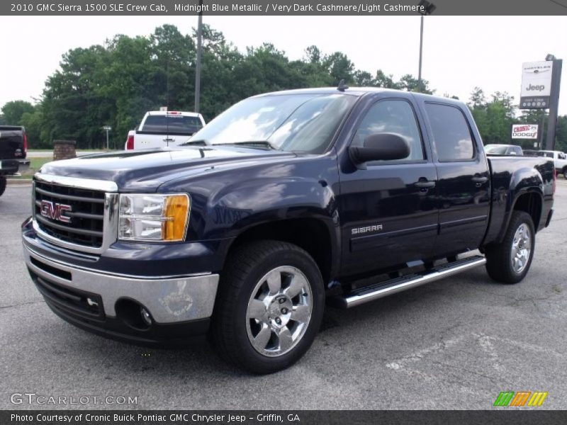 Midnight Blue Metallic / Very Dark Cashmere/Light Cashmere 2010 GMC Sierra 1500 SLE Crew Cab