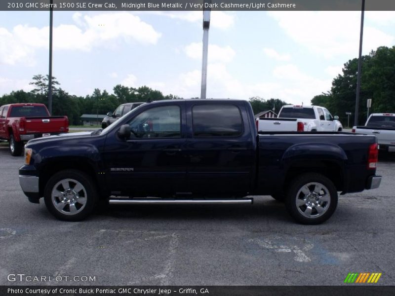 Midnight Blue Metallic / Very Dark Cashmere/Light Cashmere 2010 GMC Sierra 1500 SLE Crew Cab