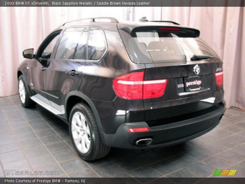 Black Sapphire Metallic / Saddle Brown Nevada Leather 2009 BMW X5 xDrive48i
