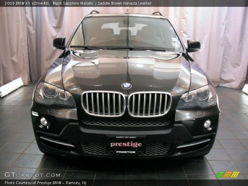 Black Sapphire Metallic / Saddle Brown Nevada Leather 2009 BMW X5 xDrive48i