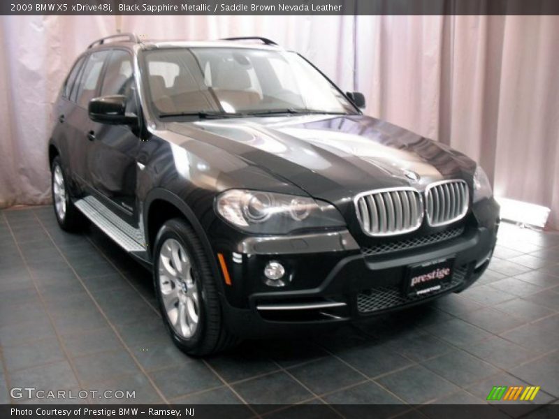 Black Sapphire Metallic / Saddle Brown Nevada Leather 2009 BMW X5 xDrive48i