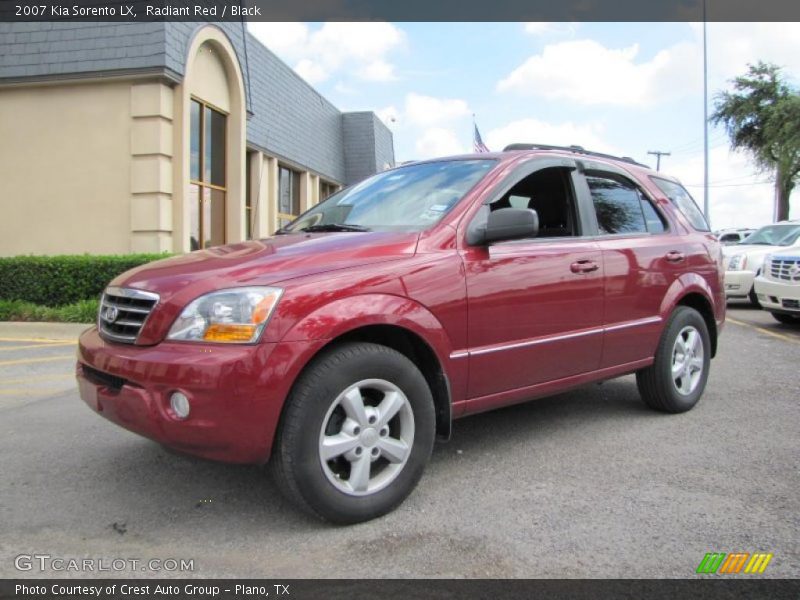 Radiant Red / Black 2007 Kia Sorento LX