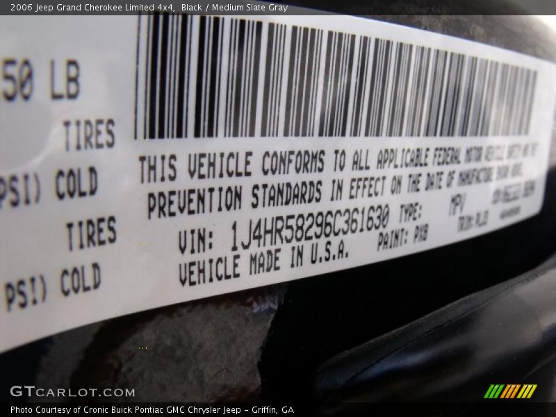 Black / Medium Slate Gray 2006 Jeep Grand Cherokee Limited 4x4