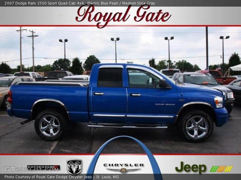 Electric Blue Pearl / Medium Slate Gray 2007 Dodge Ram 1500 Sport Quad Cab 4x4