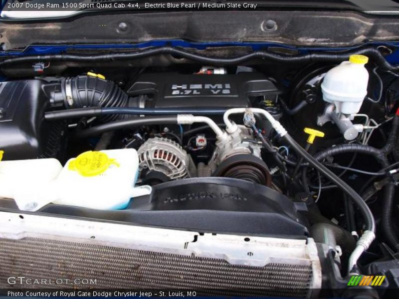 Electric Blue Pearl / Medium Slate Gray 2007 Dodge Ram 1500 Sport Quad Cab 4x4