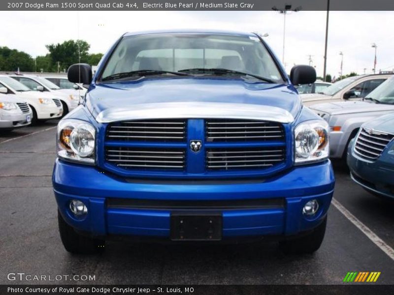 Electric Blue Pearl / Medium Slate Gray 2007 Dodge Ram 1500 Sport Quad Cab 4x4