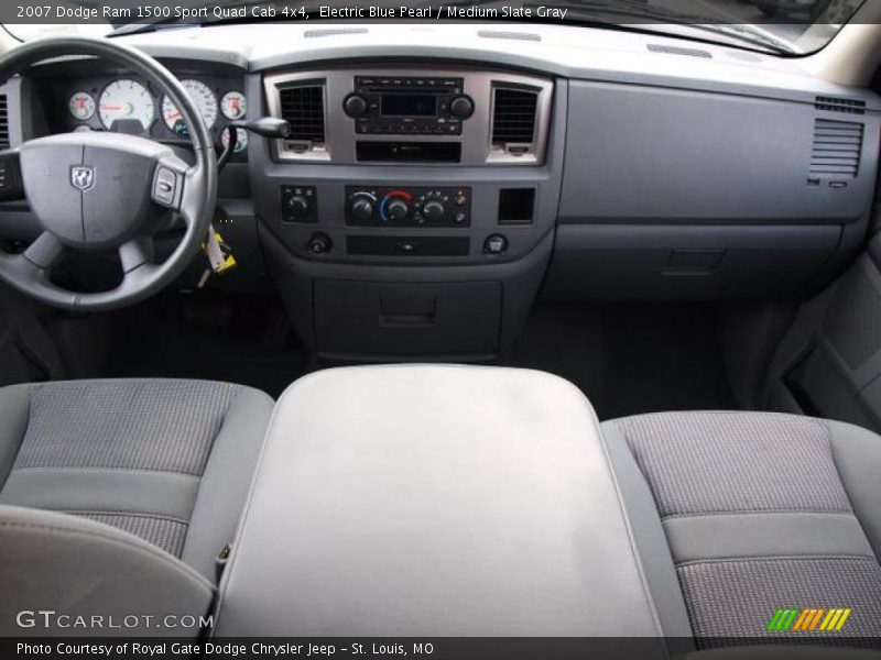Electric Blue Pearl / Medium Slate Gray 2007 Dodge Ram 1500 Sport Quad Cab 4x4