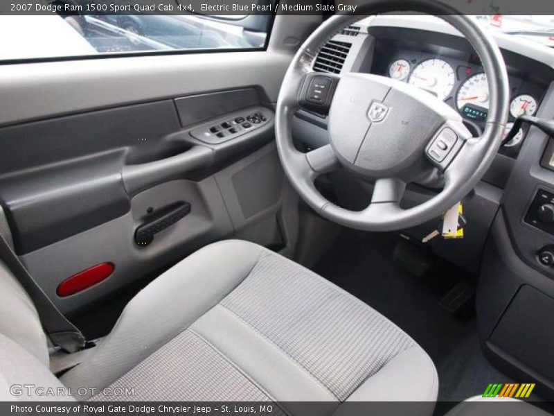 Electric Blue Pearl / Medium Slate Gray 2007 Dodge Ram 1500 Sport Quad Cab 4x4