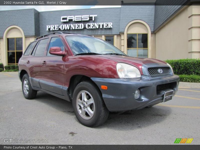 Merlot / Gray 2002 Hyundai Santa Fe GLS