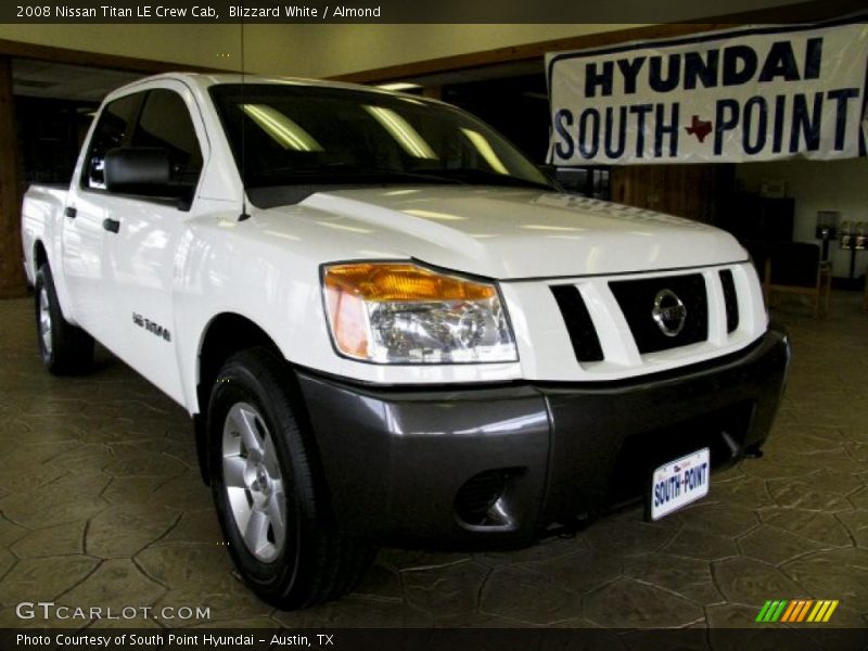 Blizzard White / Almond 2008 Nissan Titan LE Crew Cab