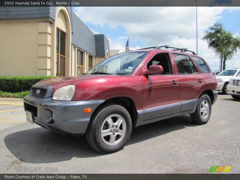 Merlot / Gray 2002 Hyundai Santa Fe GLS