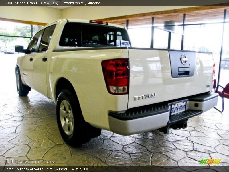 Blizzard White / Almond 2008 Nissan Titan LE Crew Cab