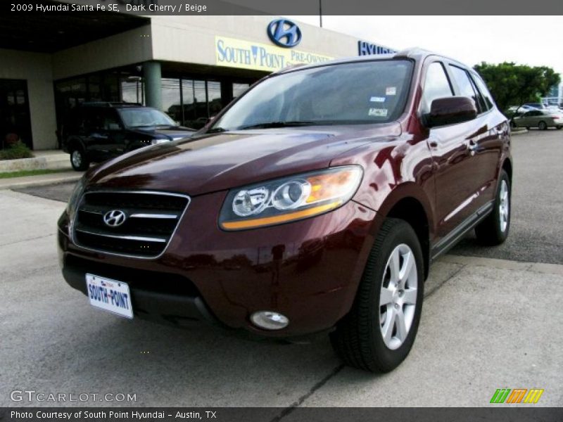 Dark Cherry / Beige 2009 Hyundai Santa Fe SE
