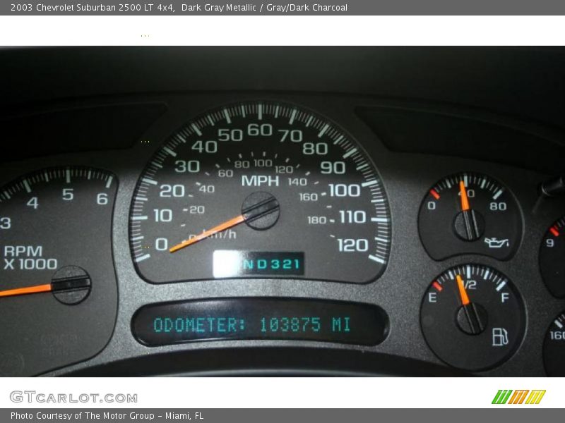 Dark Gray Metallic / Gray/Dark Charcoal 2003 Chevrolet Suburban 2500 LT 4x4