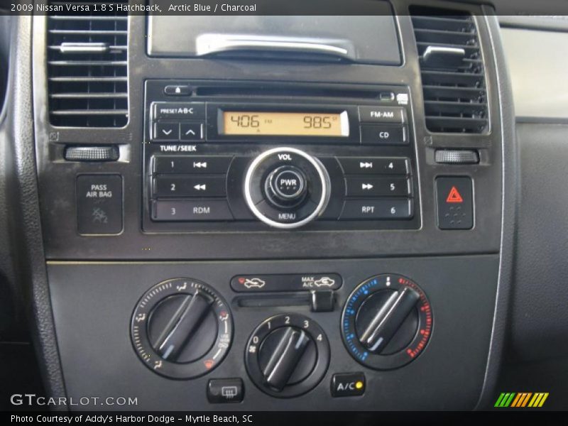 Arctic Blue / Charcoal 2009 Nissan Versa 1.8 S Hatchback