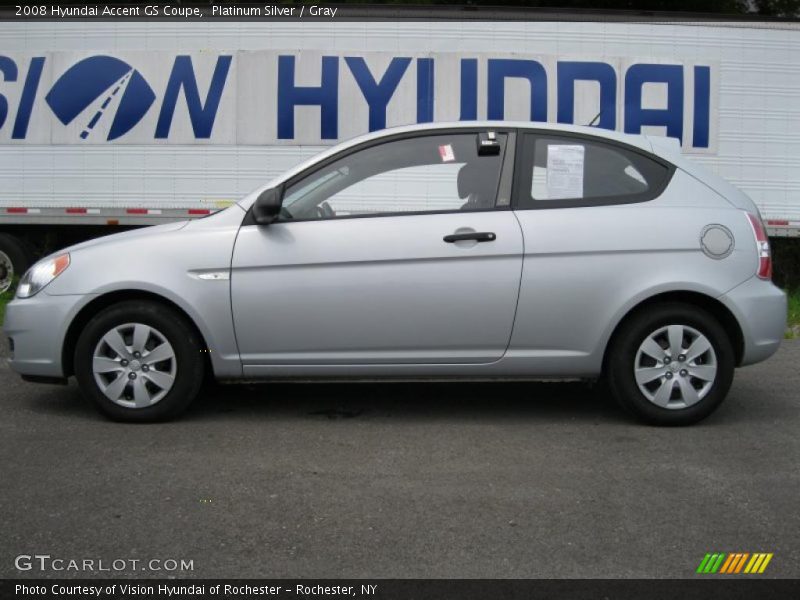 Platinum Silver / Gray 2008 Hyundai Accent GS Coupe