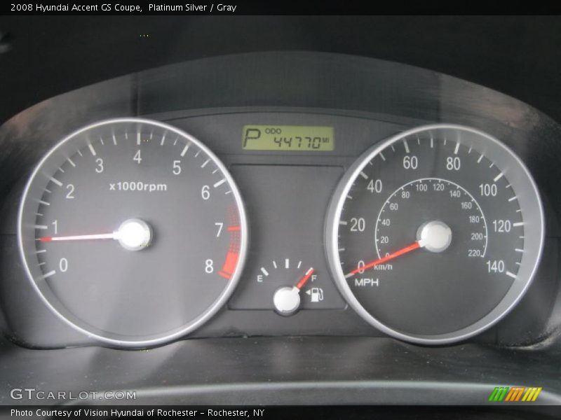 Platinum Silver / Gray 2008 Hyundai Accent GS Coupe