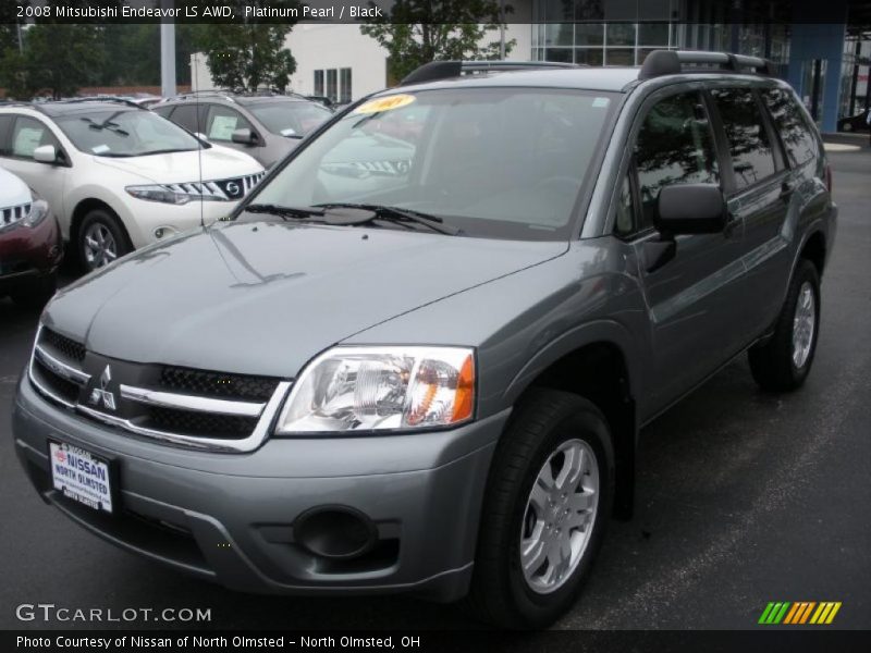 Platinum Pearl / Black 2008 Mitsubishi Endeavor LS AWD