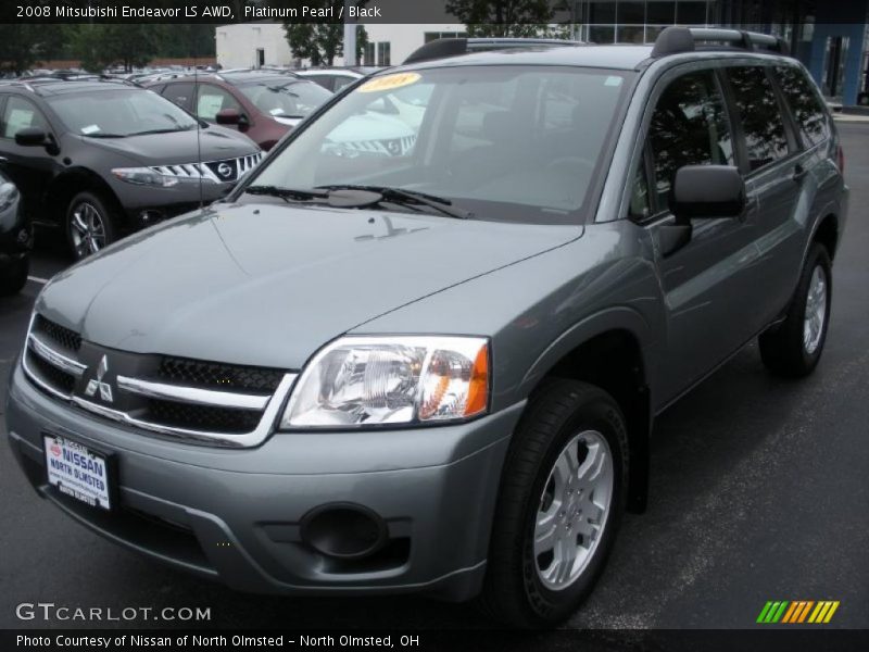Platinum Pearl / Black 2008 Mitsubishi Endeavor LS AWD