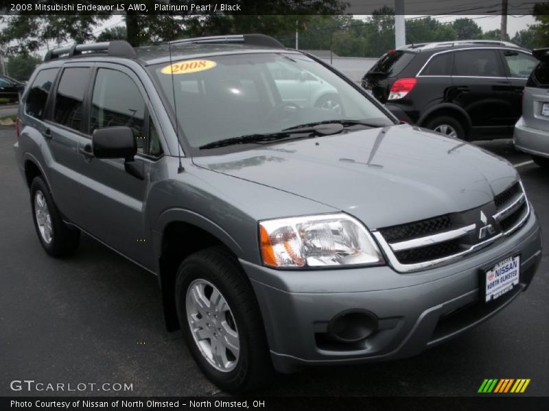 Platinum Pearl / Black 2008 Mitsubishi Endeavor LS AWD