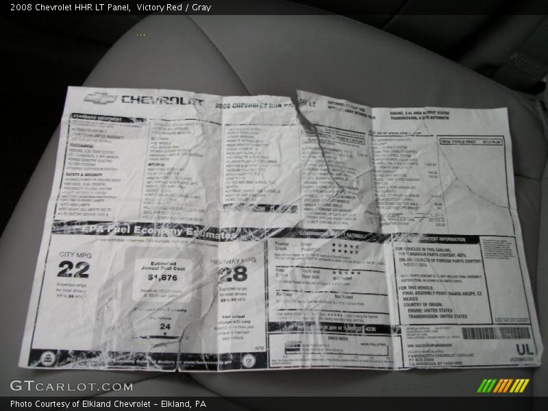 Victory Red / Gray 2008 Chevrolet HHR LT Panel