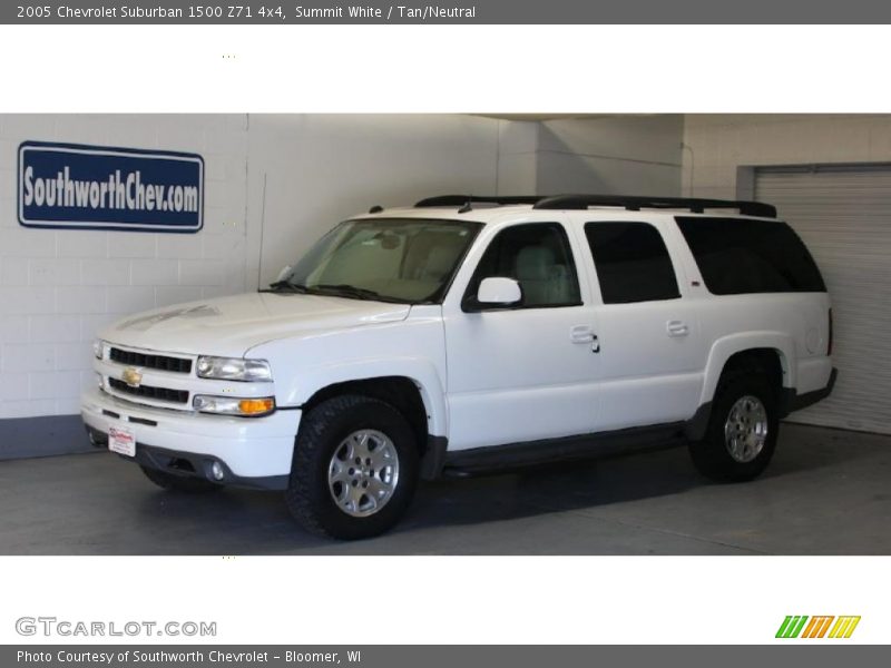 Summit White / Tan/Neutral 2005 Chevrolet Suburban 1500 Z71 4x4