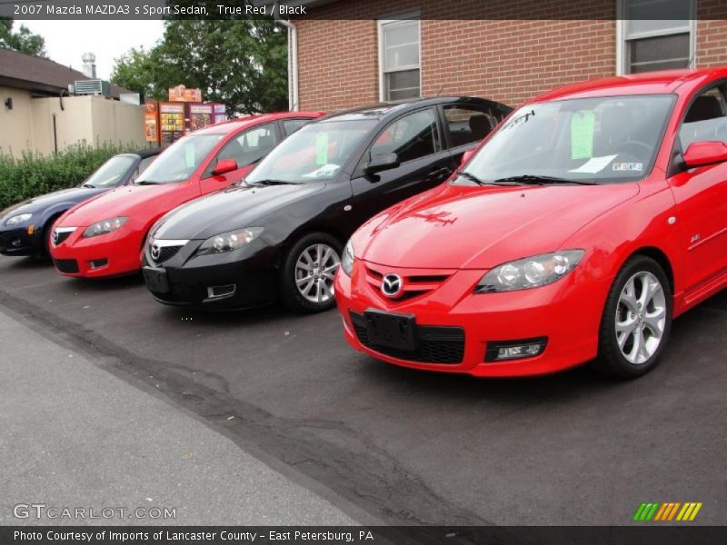 True Red / Black 2007 Mazda MAZDA3 s Sport Sedan